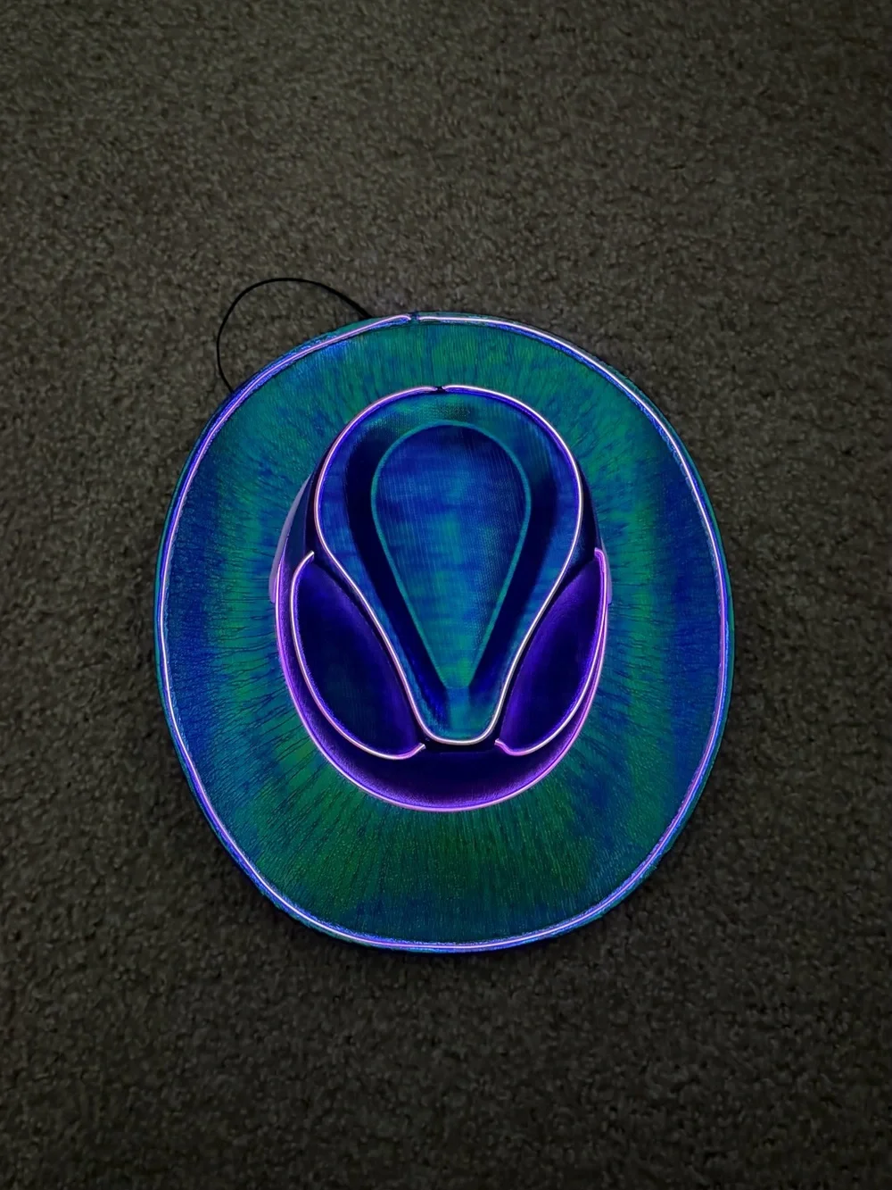 Neon Trim Cowboy Hat - Blue/Purple